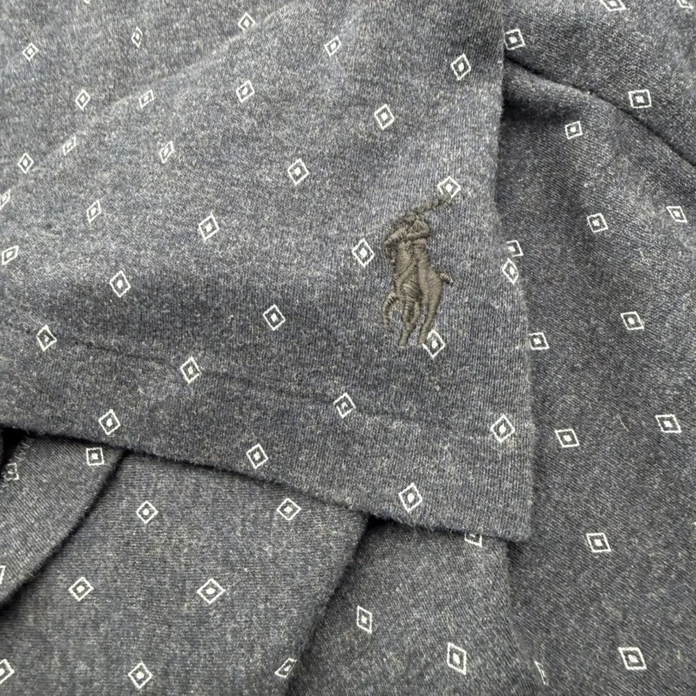 Polo Ralph Lauren Polo Shirt Mens L Navy Blue Diamond Print Custom Slim Fit